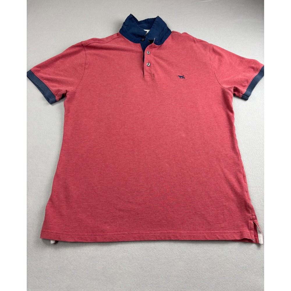 RODD & GUNN Men's Pique Polo Shirt XL Red Blue Collar Sports Fit Short Sleeve
